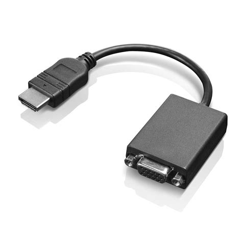 Either a male stereo mini to male rca or a male rca to male rca, depending on the output of your sound card. Lenovo HDMI to VGA Monitor Adapter | Lenovo Australia