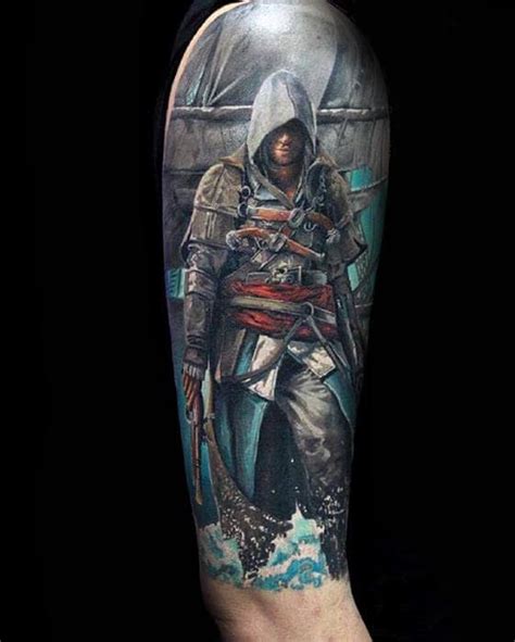 Assassins Creed Tattoo Designs For Men Video Game Ink Ideas