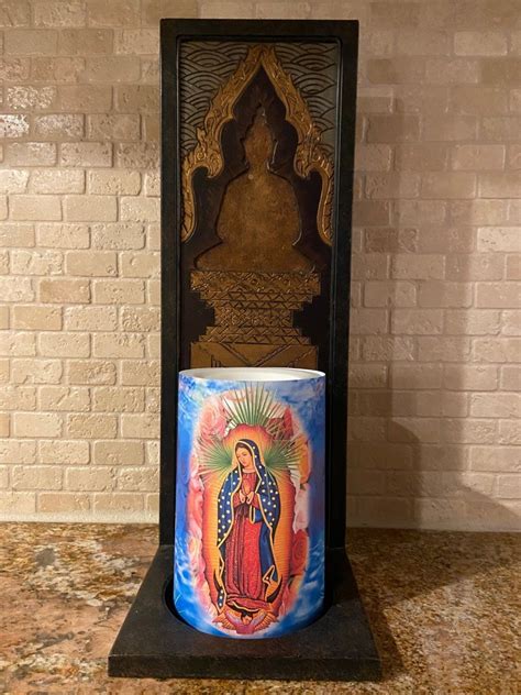 Virgen De Guadalupe Flameless Candles Prayer Candle Prayer Etsy