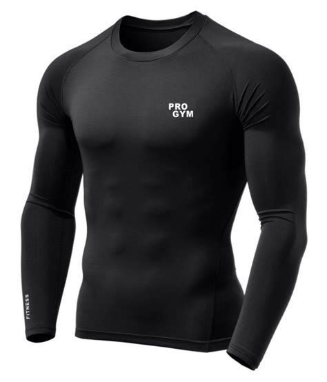 pro gym men compression t shirt full sleeve high performance plain cool dry athletic fit multi
