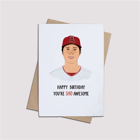 Shohei Ohtani Birthday Card Los Angeles Angels Personalized Etsy