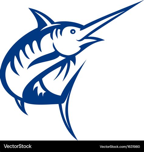 Blue Marlin Fish Jumping Royalty Free Vector Image