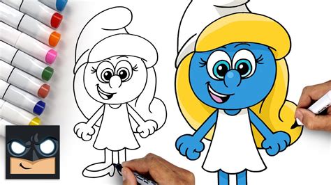 The Smurfs How To Draw Smurfette Easy Tutorial Youtube