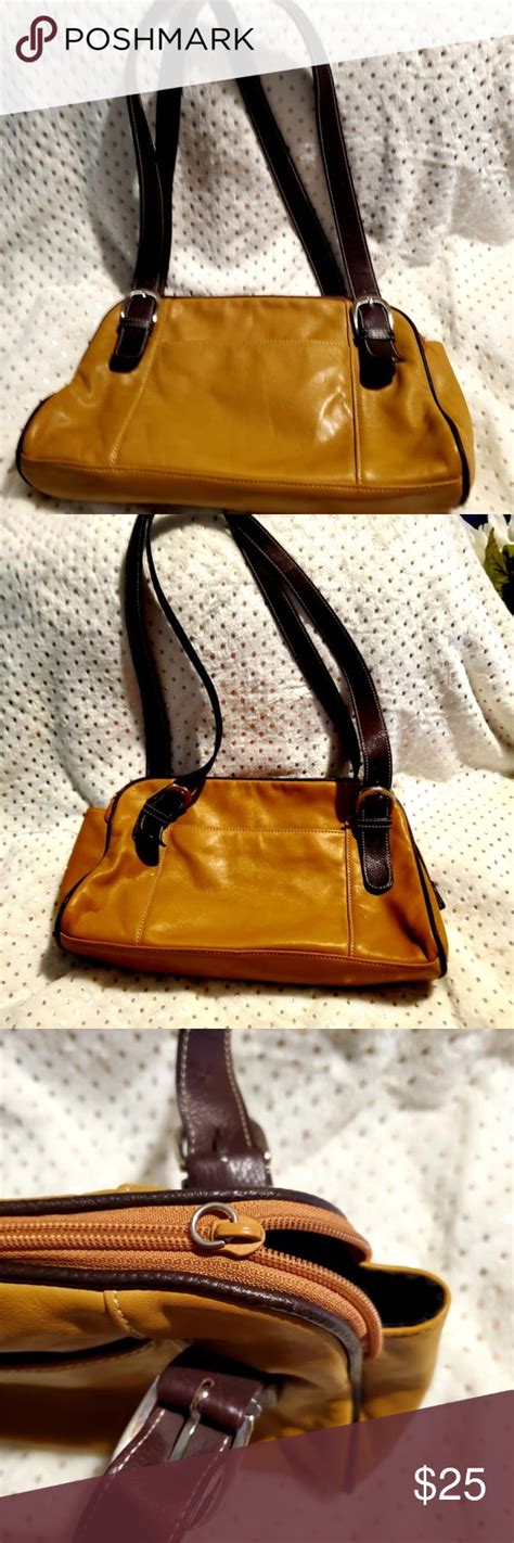 Tignanello Tan Brown Leather Shoulder Bag Tan Brown Tignanello