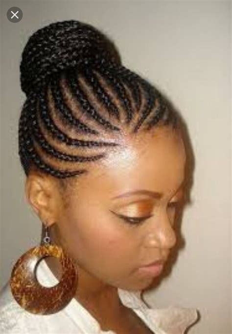 Braided Bun Updo | African hair braiding styles, Hair styles, Natural
