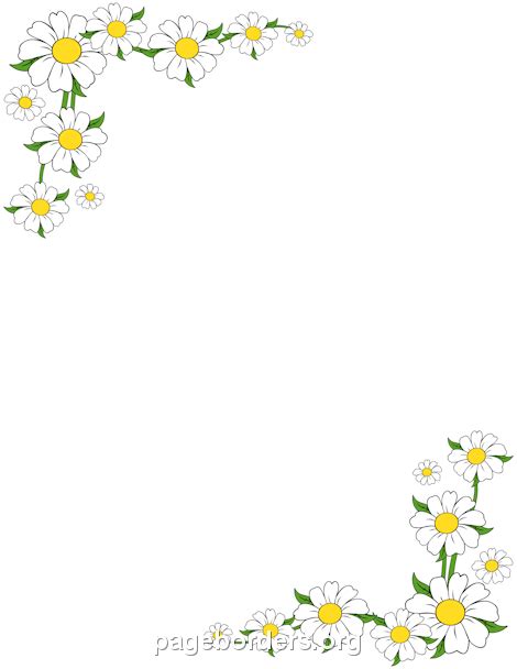 Daisy Border Clip Art Page Border And Vector Graphics Clip Art Borders Flower Drawing