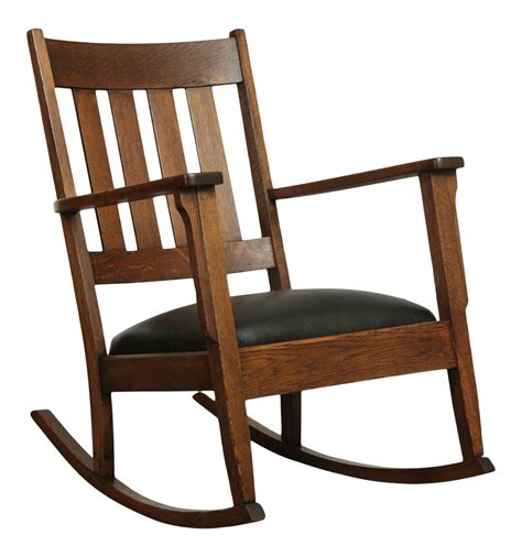 Antique Mission Style Oak Rocking Chair Chairish