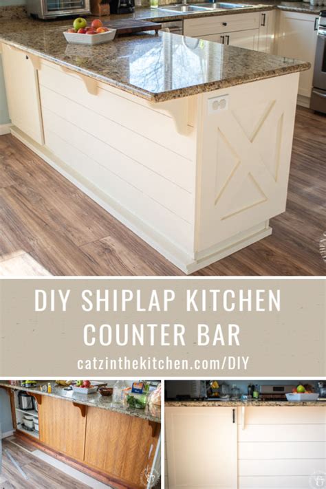 Diy Shiplap Kitchen Counter Bar Catz In The Kitchen