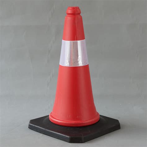50cm Rubber Black Base Pe Construction Cones Road Safety Traffic Cone