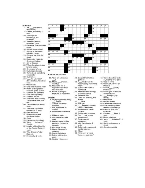 Easy Crossword Puzzles For Senior Activity Crossword