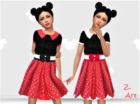 Girlz 12 Funny Dress With Polka Dots By Zuckerschnute20 At Tsr Sims 4