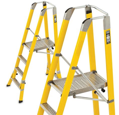 Workmaster 450mm Step Platform Ladder Fibre Glass Safety Ladder