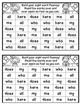 Print this list of vocabulary words for 1st graders, put it on your fridge, and use them in your child will hear the the teacher read and say these vocabulary words for first graders. Building Sight Word Fluency {For Use With First Grade ...