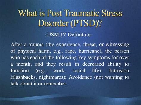 What Is Post Traumatic Stress Disorder