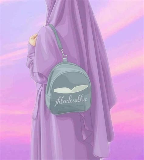 Gambar Kartun Muslimah Cantik Wallpaper Perempuan Aesthetic Muslimah