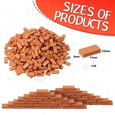 350 Pieces Mini Bricks Tiny Bricks For Landscaping Red Miniature Bricks