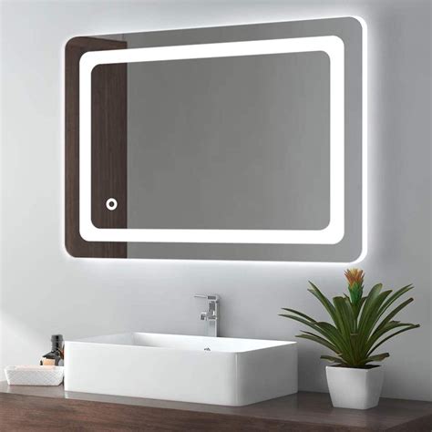 Bathroom Mirror Led Light Touch Sensor Frameless Mounted Backlit Makeup