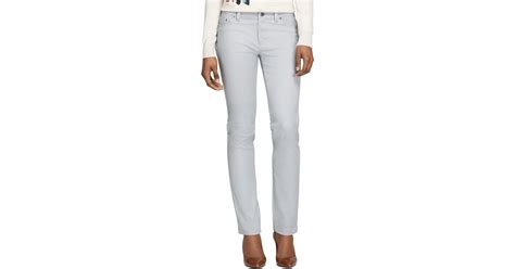 Lyst Brooks Brothers Natalie Fit Five Pocket Pants In Gray