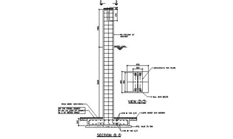 Reinforcement Column Section Drawing Free Download DWG File Cadbull Section Drawing Column