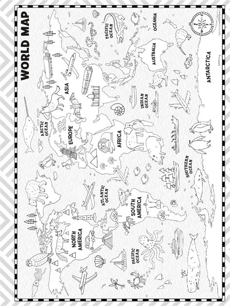 The World A Map Coloring Book