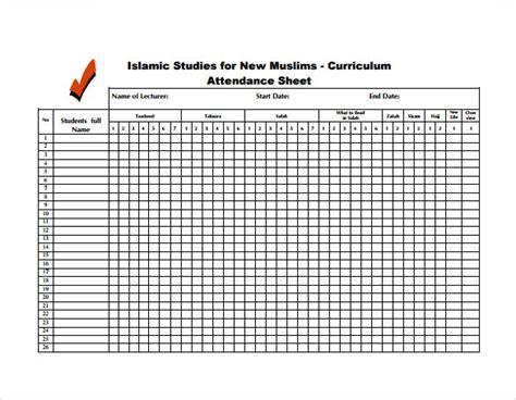 15 Attendance Sheet Templates Free Sample Example Format Download