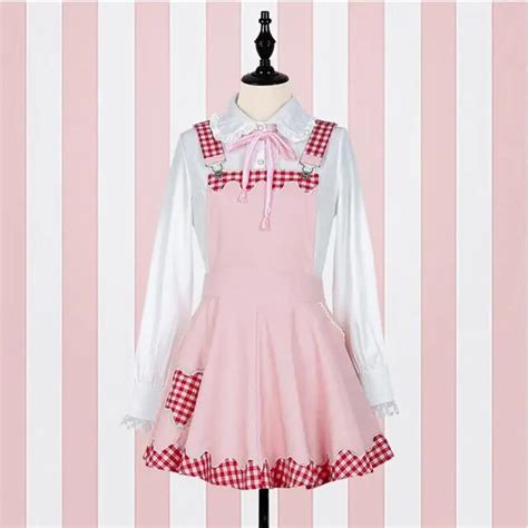 Suspender Plaid Women Dress Strap Dress Soft Kawaii Cute Overalls