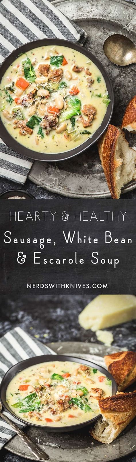 Easy weeknight escarole soup recipe for a quick healthy meal for you and your family. Sausage, White Bean and Escarole Soup | Recipe | Food recipes, Soup recipes, Escarole soup