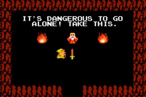 I see that you're embarking on another epic quest you're gonna use your ocarina to rescue the princess but you'll need a magic weapon that'll never ever miss it's dangerous to go alone take this oh thanks old man that is really very nice i can always count on you for help and friendly advice. The Sense of Progression in the Open World: What Breath of ...