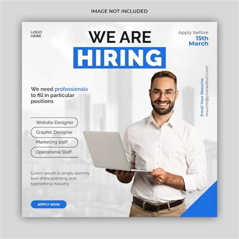 Premium Psd We Are Hiring Job Vacancy Social Media Post Banner Template
