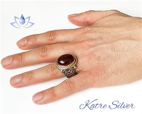 Unique Agate Mens Ring Aqeeq Ring Ottoman Ring Agate Men Ring