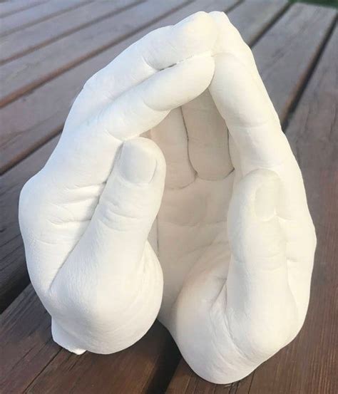 Diy Luna Bean Keepsake Hands 3d Plaster Statue Hand Casting Etsy
