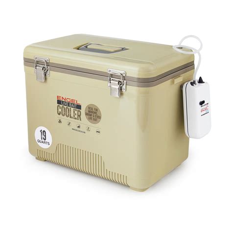 Engel 19 Quart Insulated Live Bait Fishing Dry Box Cooler With Water