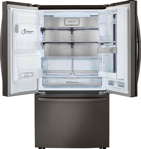 LG Cu Ft French Door In Door Smart Refrigerator With Craft Ice Black Stainless Steel