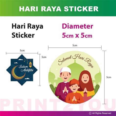 100pcs Hari Raya Stickers Mirrorkote Sticker Shopee Malaysia