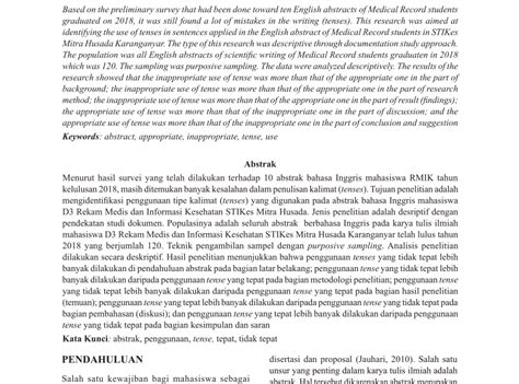 Berikut contoh abstrak jurnal ilmiah dalam bahasa inggris yang masuk jurnal internasional karya anak bangsa dari sebuah ptn ternama di bandung. Contoh Karya Tulis Ilmiah Abstrak - Contoh Surat