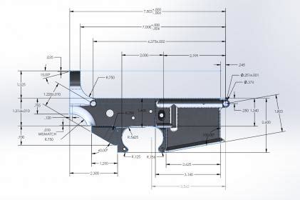 High Quality CAD File For AR15 Lower Receiver SolidWorks 2013 New