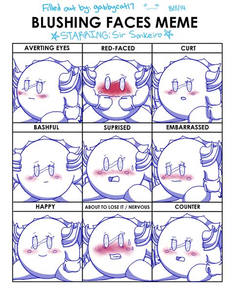 Blushing Faces Meme Updated By Gabbycat17 On Deviantart