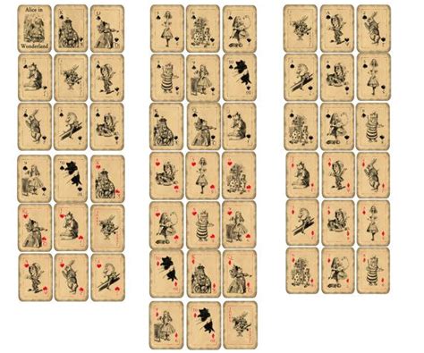 Alice In Wonderland Playing Cards Full Deck Printable