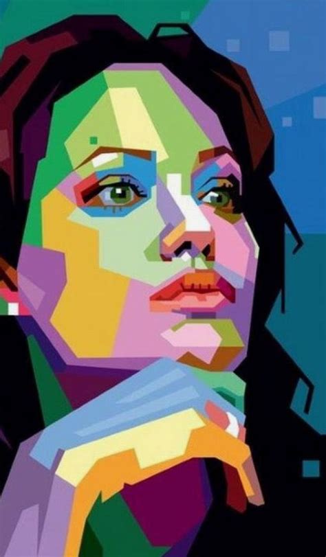 Angelina Jolie Wpap Art Pop Art Portraits Colorful Portrait