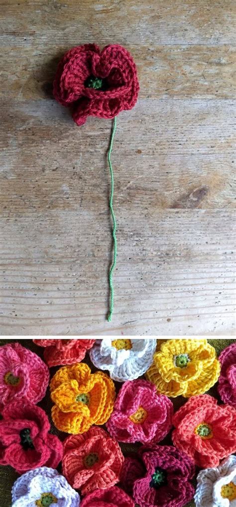 15 Best Crochet Poppy Flower Free Patterns And Instructions
