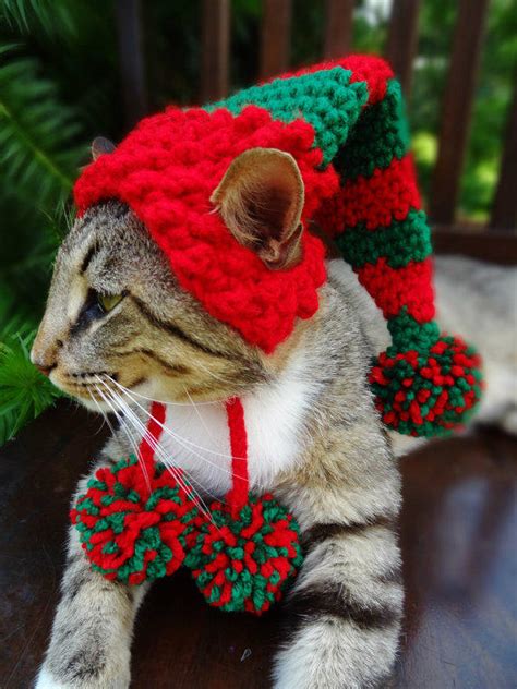 Cat Dog Christmas Hat Elf Hat Stocking From Iheartneedlework On