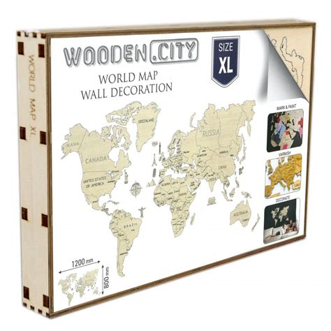 Wooden World Wall Map Puzzle Extra Large Vlrengbr