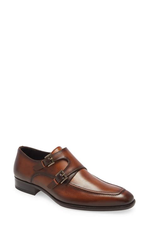 Mezlan Leather Double Monk Strap Shoe In Brown For Men Lyst