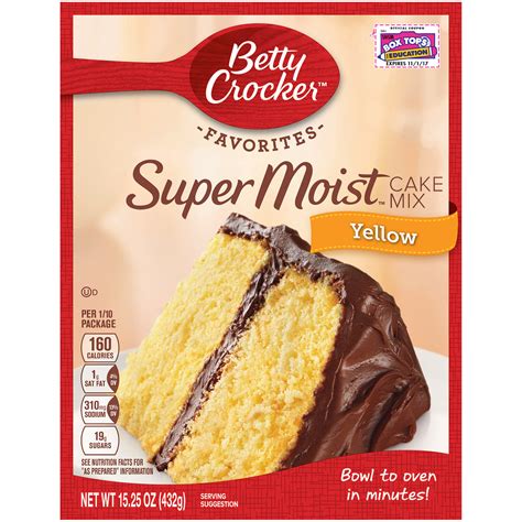 Bake in accordance with cake mix directions or until a. Betty Crocker Supermoist Cake Mix Yellow 15.25 oz