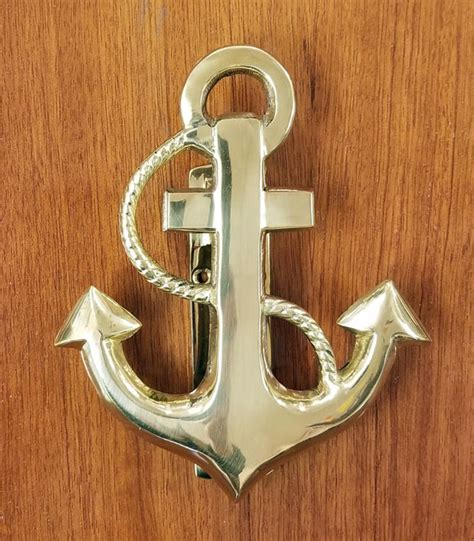 Fouled Anchor Brass Door Knocker Skipjack Nautical Wares