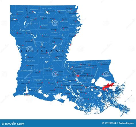 Louisiana Map With Cities