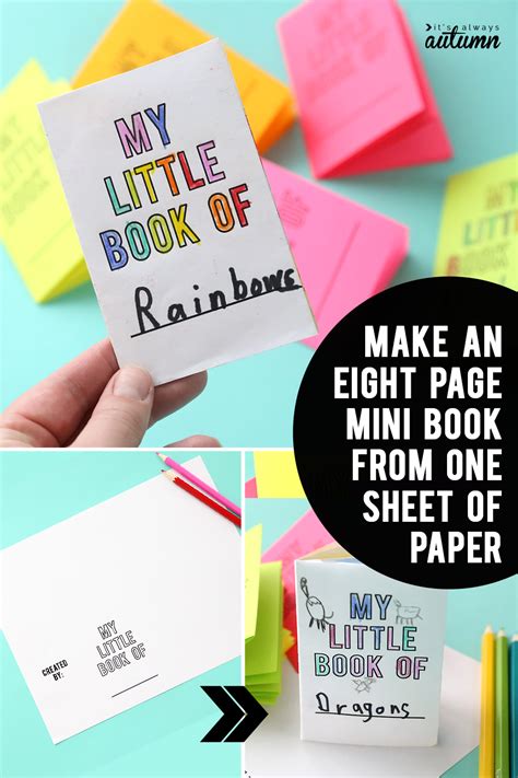 Foldables Make An 8 Page Mini Book From One Sheet Of Paper Its