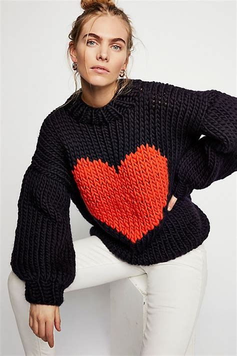 Happy Hearts Jumper Heart Sweater Sweaters Entrelac Knitting