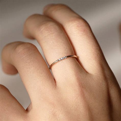 Diamond Wedding Ring 1 3mm Natural Diamond Ring Minimalist Etsy