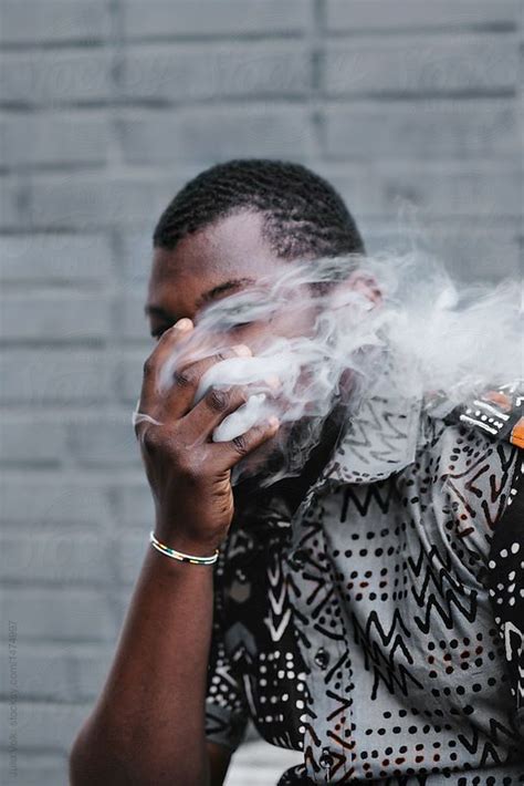Male Portrait Fashion Portrait Man Smoking African American Men